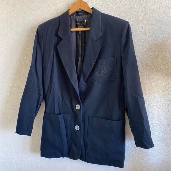 VINTAGE CLASSIQUES BLACK BLAZER MENS WOOL SIZE XS - Picture 2 of 8